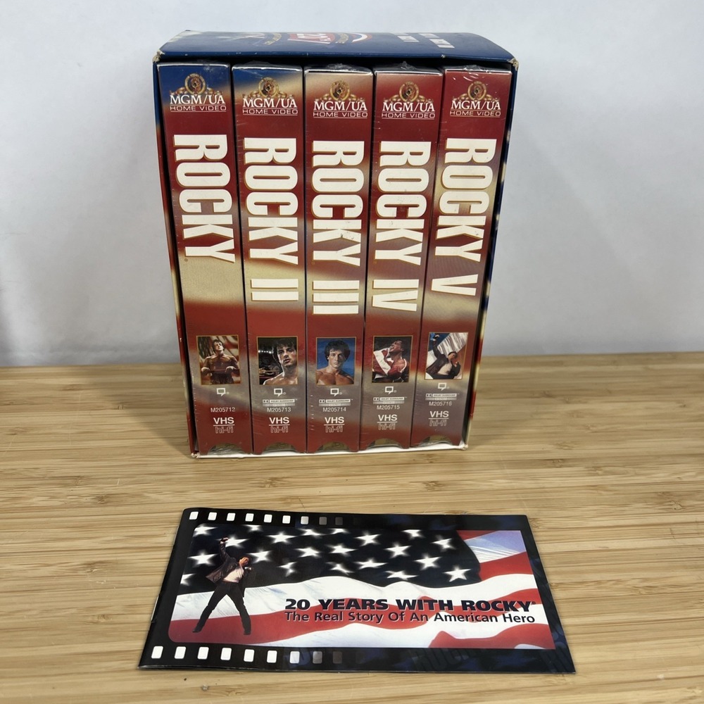 Rocky 1-5 VHS Commemorative 20th Anniversary Gift Set 1995 - New. Tapes Sealed!